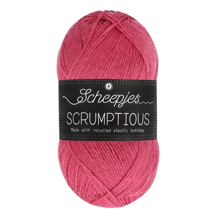Scheepjes Scrumptious 382 Red Fruit Jam - piros öko akril fonal - recycled reddish acrylic yarn blend