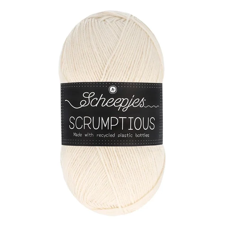 Scheepjes Scrumptious 386 Lemon Granita - sárgás fehér öko akril fonal - recycled acrylic yarn blend