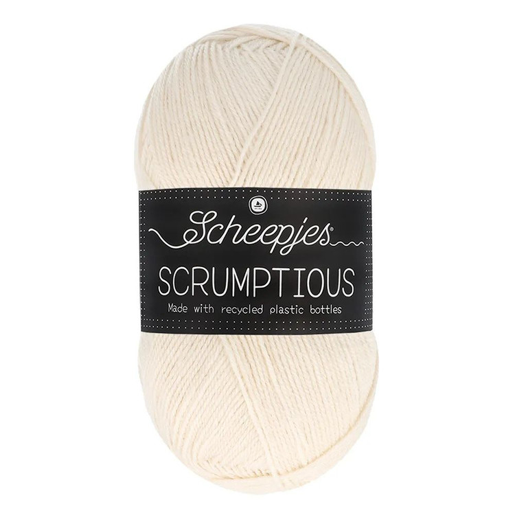 Scheepjes Scrumptious 386 Lemon Granita - sárgás fehér akril fonal