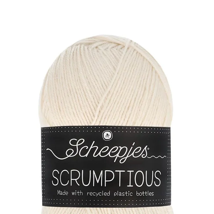 Scheepjes Scrumptious 386 Lemon Granita - sárgás fehér öko akril fonal - recycled acrylic yarn blend