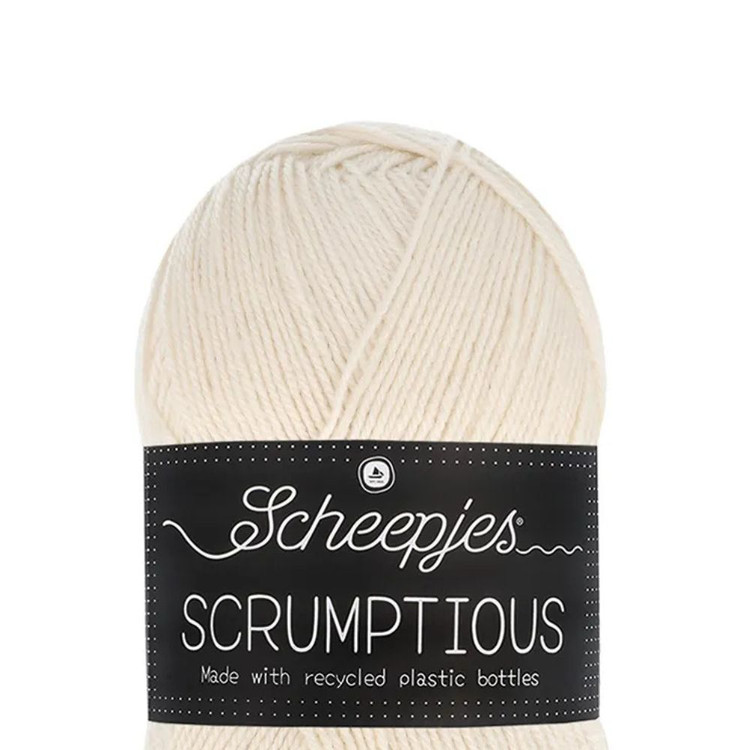 Scheepjes Scrumptious 386 Lemon Granita - sárgás fehér akril fonal