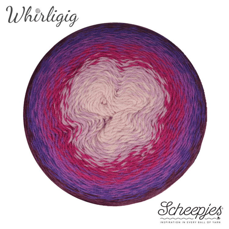 Scheepjes Whirligig 211 - Plum to Pink - Szilvától Rózsaszínig - színátmenetes gyapjú fonal - wool yarn