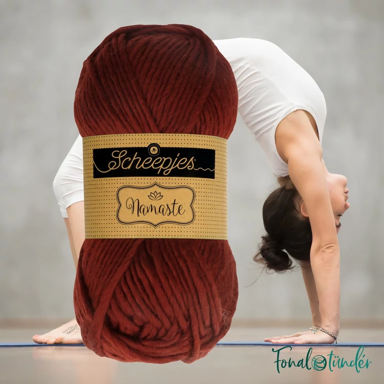 Scheepjes Namaste 617 Bridge - sötét-vörös gyapjú fonal - deep red yarn blend - 02