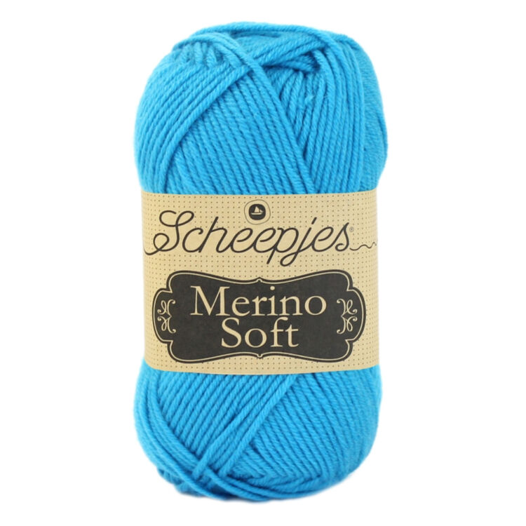 Scheepjes Merino Soft 615 Soutine - kék gyapjú fonal - blue yarn blend