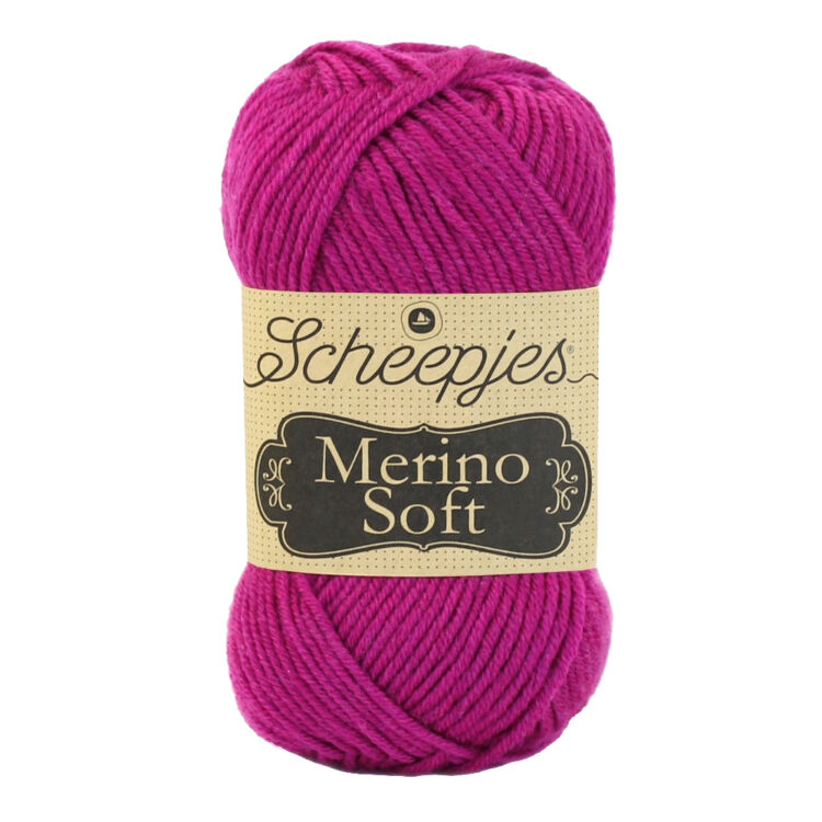 Scheepjes Merino Soft 636 Carney - sötét rózsaszín gyapjú fonal - deep pink yarn blend