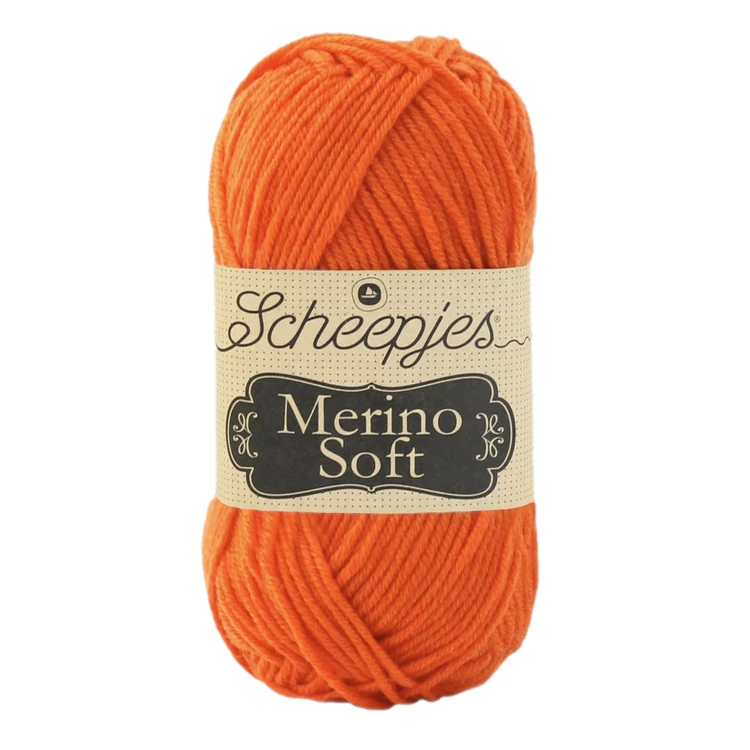 Scheepjes Merino Soft 645 Van Eyk - narancssárga gyapjú fonal - orange yarn blend
