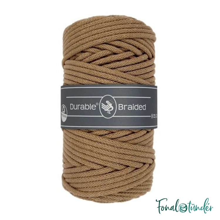 Durable Braided 2224 Amber Stone - brown cotton cord - sárgásbarna zsinórfonal - 5mm