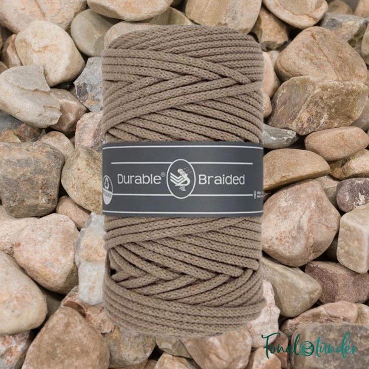 Durable Braided 343 Warm Taupe cotton cord - fakóbarna zsinórfonal - 5mm - 02