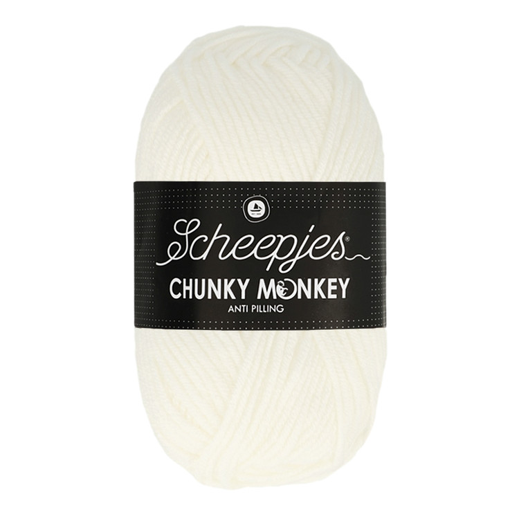 Scheepjes Chunky Monkey 1001 White - hófehér akril fonal