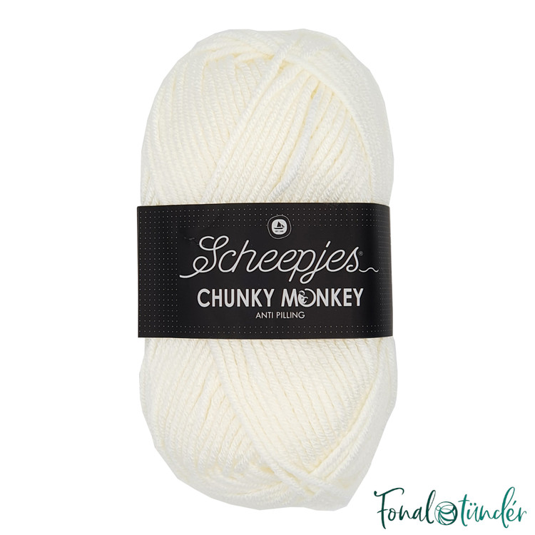 Scheepjes Chunky Monkey 1005 Cream - krémfehér akril fonal