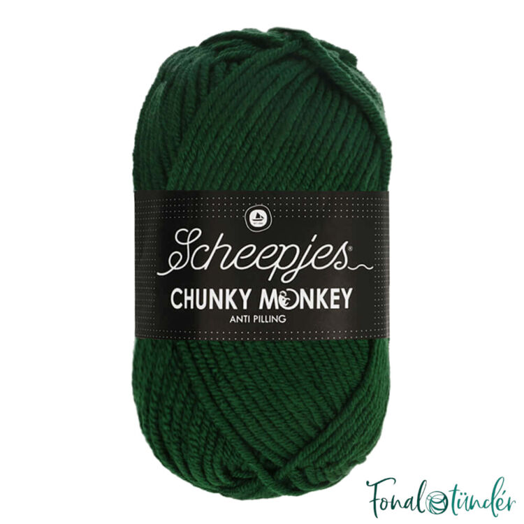 Scheepjes Chunky Monkey 1009 Pine - sötét fenyőzöld akril fonal - dark green acrylic yarn