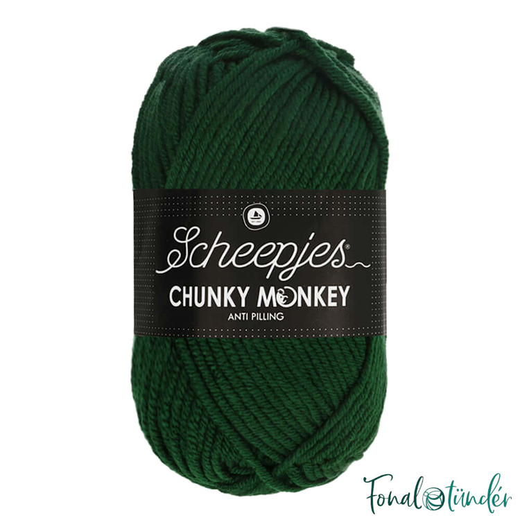 Scheepjes Chunky Monkey 1009 Pine - sötét fenyőzöld akril fonal