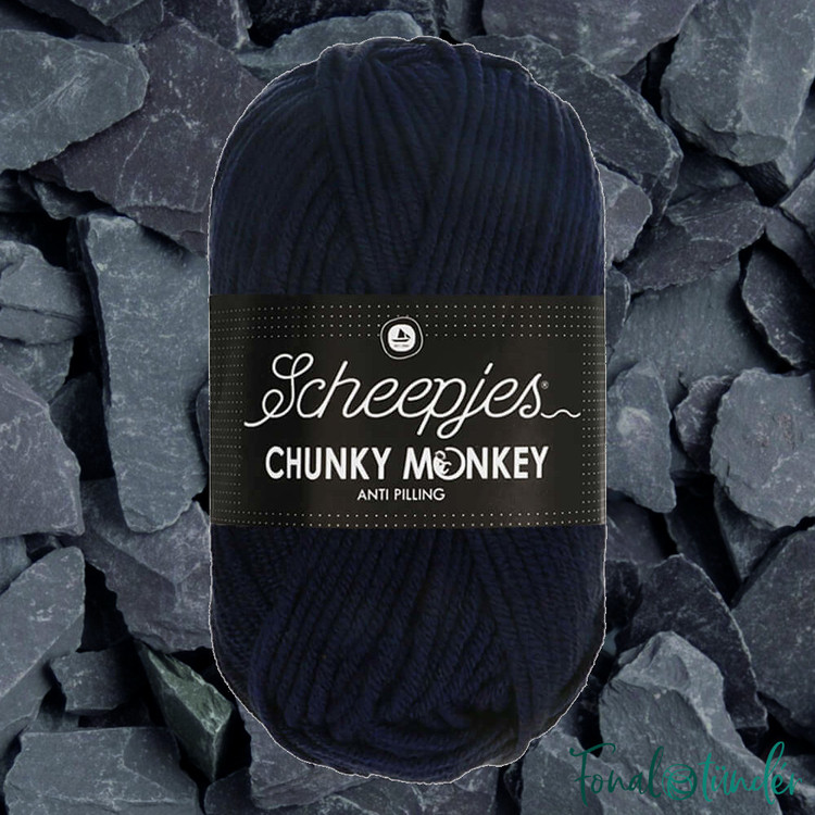 Scheepjes Chunky Monkey 1011 Slate - mélykék akril fonal