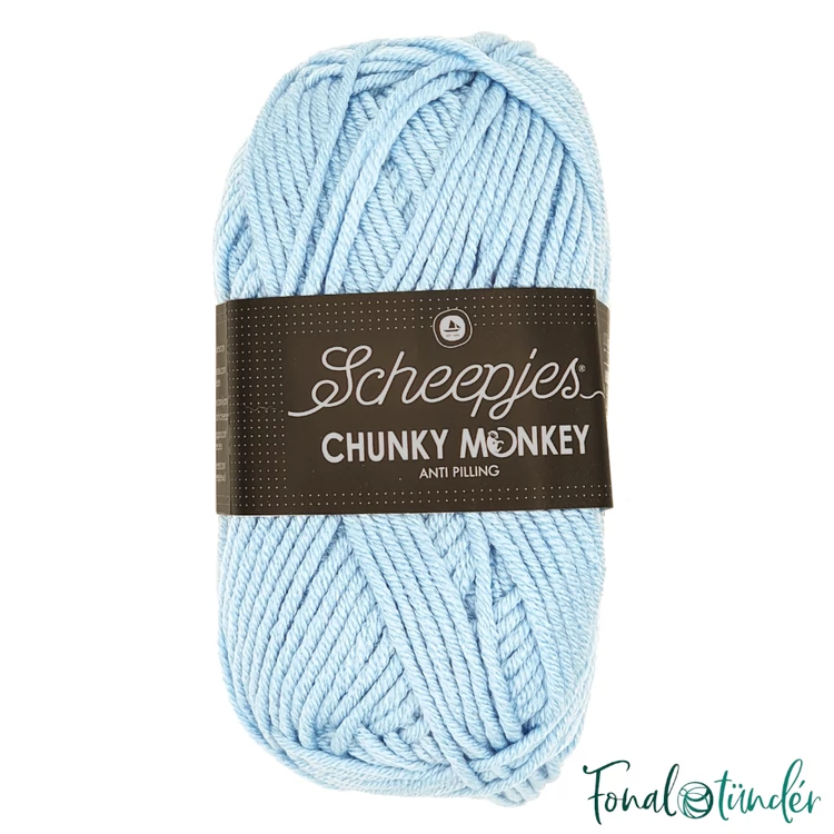 Scheepjes Chunky Monkey 1019 Powder Blue - púderkék akril fonal - acrylic yarn