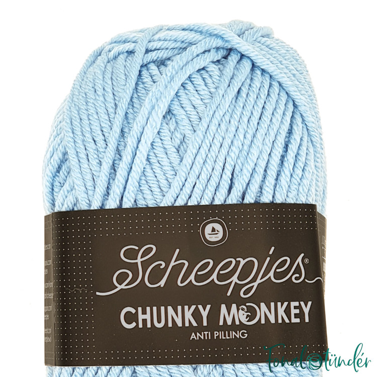 Scheepjes Chunky Monkey 1019 Powder Blue - púderkék akril fonal