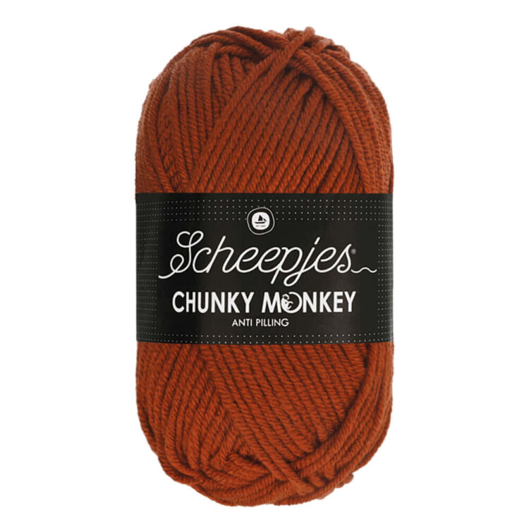 Scheepjes Chunky Monkey 1029 Rust - rozsdabarna akril fonal - reddish-brown acrylic yarn