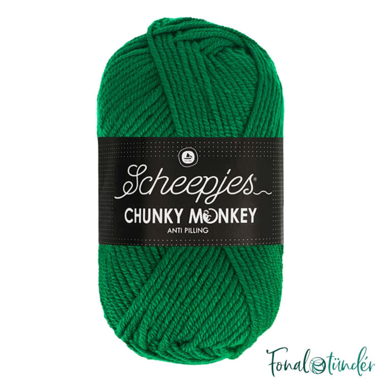 Scheepjes Chunky Monkey 1116 Uniper - élénk borókazöld akril fonal - vivid green acrylic yarn