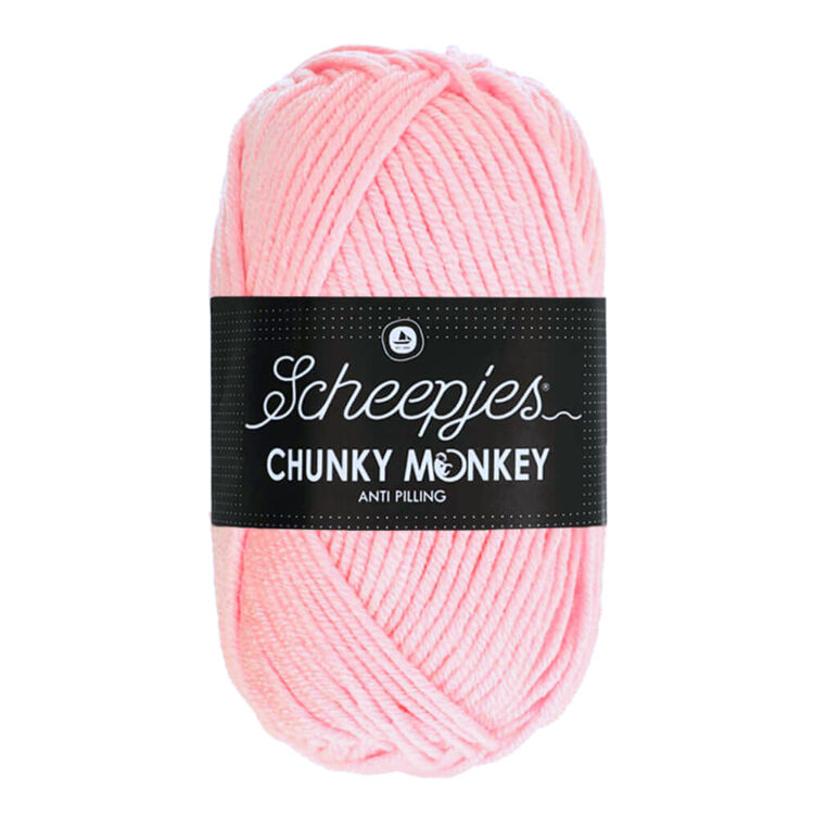Scheepjes Chunky Monkey 1130 Blush - púderrózsaszín akril fonal - pink acrylic yarn