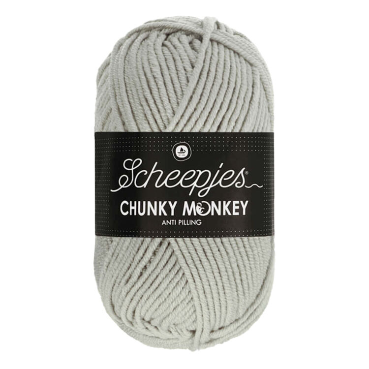 Scheepjes Chunky Monkey 1203 Pale Gray - hamu szürke akril fonal - light gray acrylic yarn
