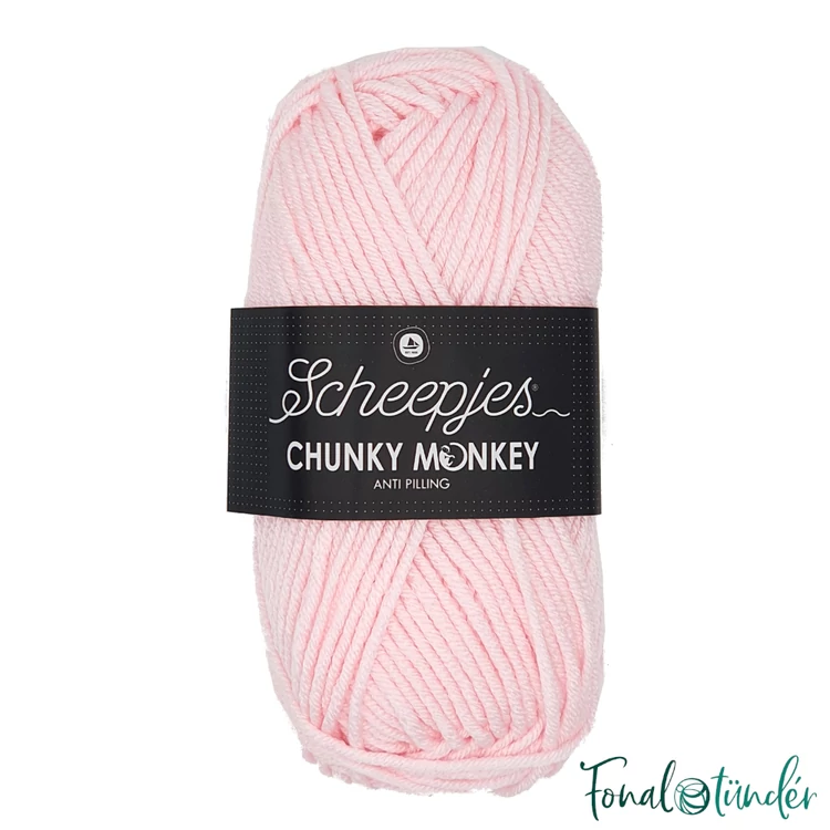 Scheepjes Chunky Monkey 1240 Baby Pink - halvány babarózsaszín akril fonal - light pink acrylic yarn