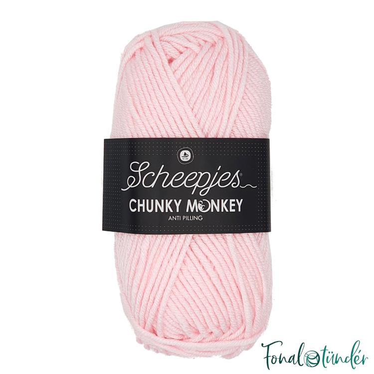 Scheepjes Chunky Monkey 1240 Baby Pink - halvány babarózsaszín akril fonal - light pink acrylic yarn