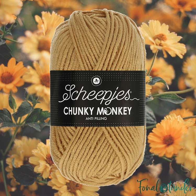Scheepjes Chunky Monkey 1420 Mellow - sárgás-bézs akril fonal