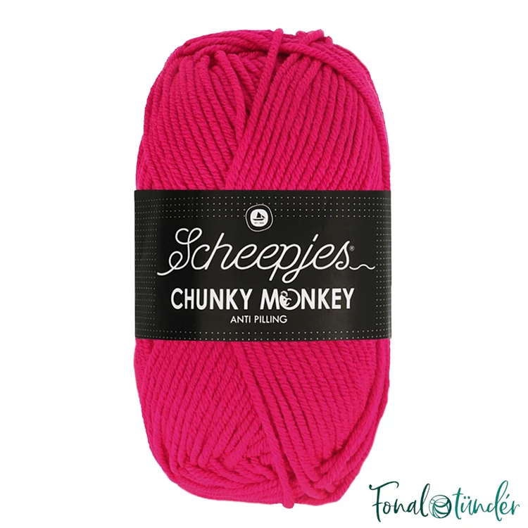 Scheepjes Chunky Monkey 1435 Magenta - pirosas rózsaszín akril fonal - pink acrylic yarn