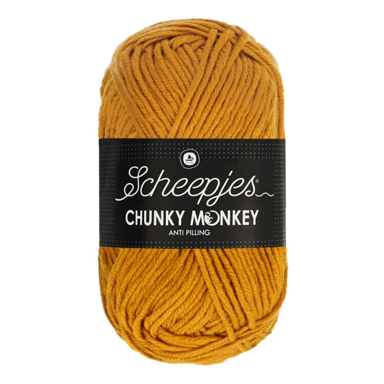 Scheepjes Chunky Monkey 1709 Ochre - okker sárga akril fonal - yellow acrylic yarn