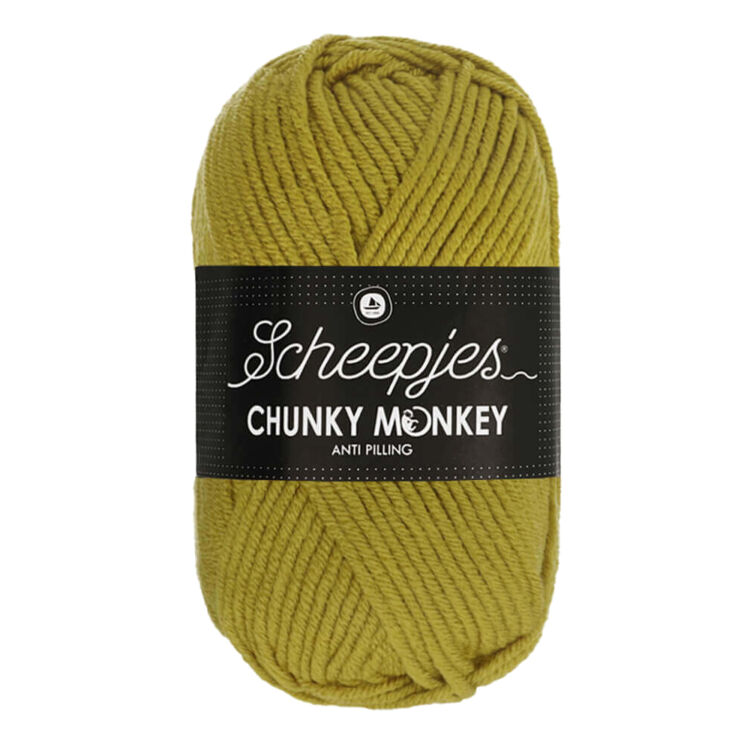 Scheepjes Chunky Monkey 1712 Bumblebee - sárgás-zöld akril fonal - yellowish-green acrylic yarn