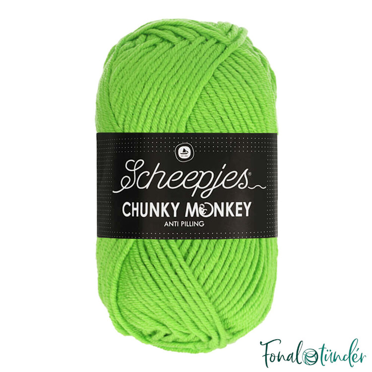 Scheepjes Chunky Monkey 1821 Lime - élénk zöld akril fonal