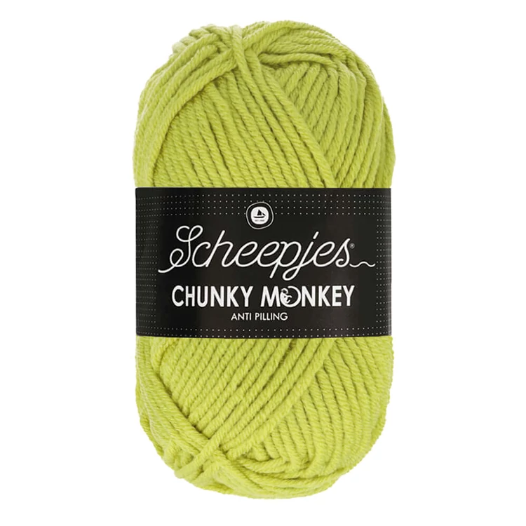 Scheepjes Chunky Monkey 1822 Chartreuse - sárgás-zöld akril fonal - yellowish-green acrylic yarn
