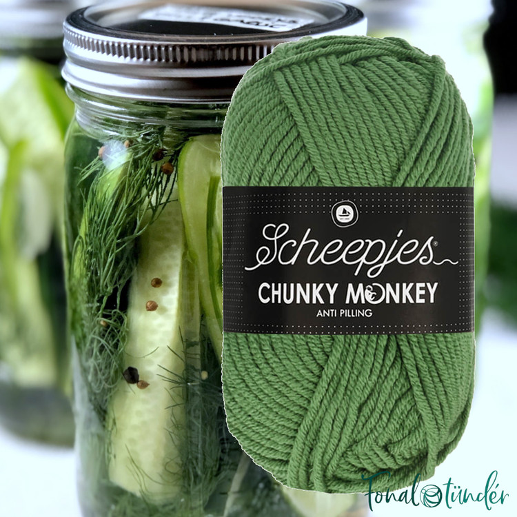 Scheepjes Chunky Monkey 1824 Pickle - uborka-zöld akril fonal