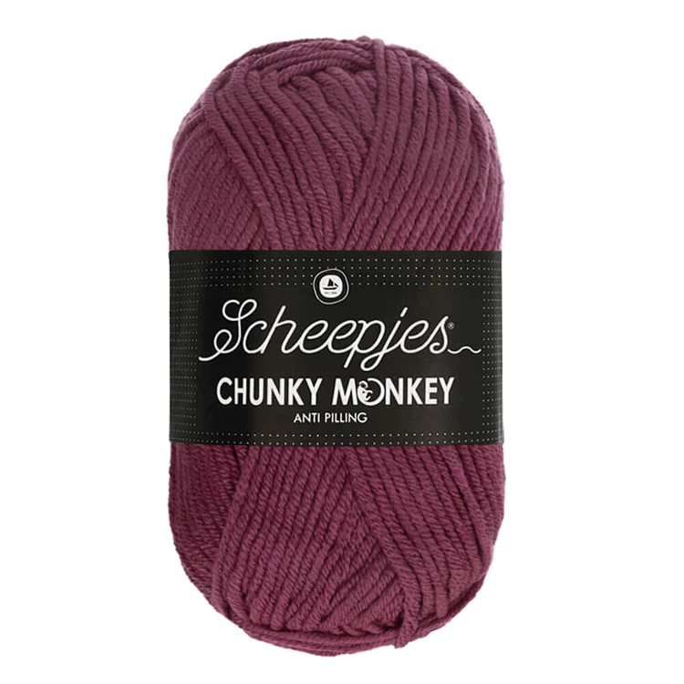 Scheepjes Chunky Monkey 1828 Grape - szőlő-lila akril fonal - purple acrylic yarn