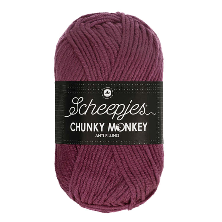 Scheepjes Chunky Monkey 1828 Grape - szőlő-lila akril fonal - purple acrylic yarn