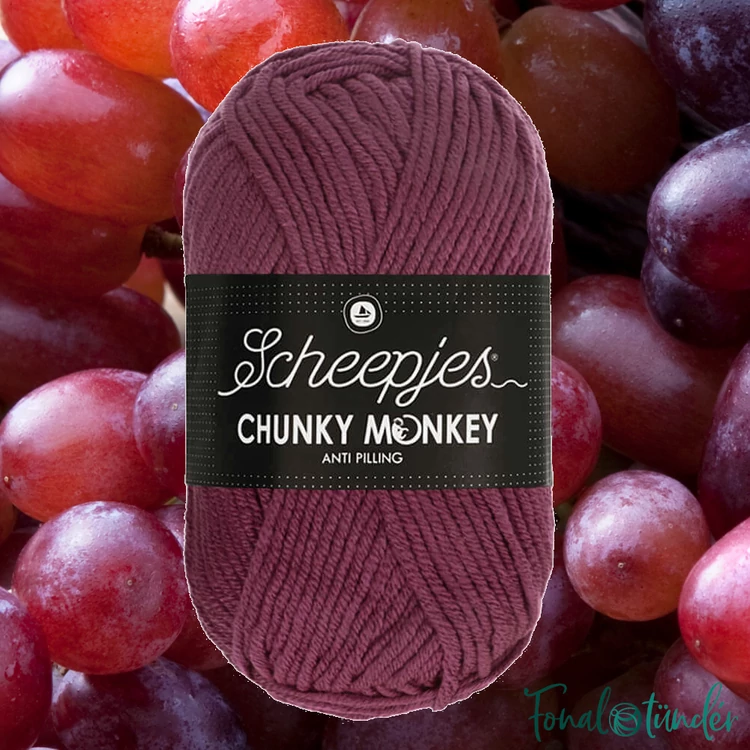 Scheepjes Chunky Monkey 1828 Grape - szőlő-lila akril fonal - purple acrylic yarn