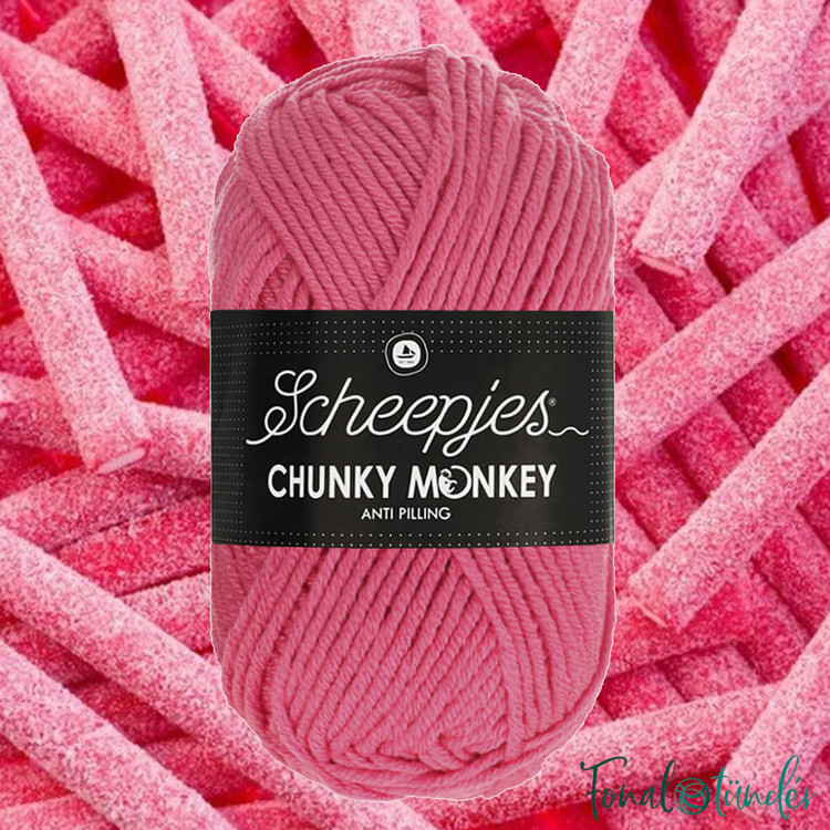 Scheepjes Chunky Monkey 2006 Bubblegum - rózsaszín akril fonal