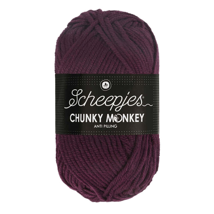 Scheepjes Chunky Monkey 2007 Plum - szilva lila akril fonal - purple acrylic yarn