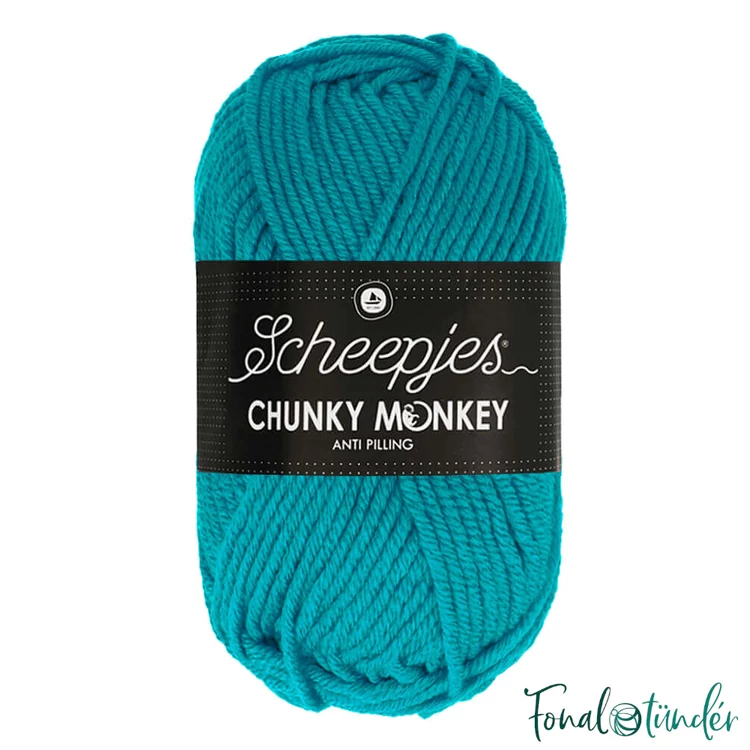 Scheepjes Chunky Monkey 2012 - türkizkék akril fonal - turquoise acrylic yarn