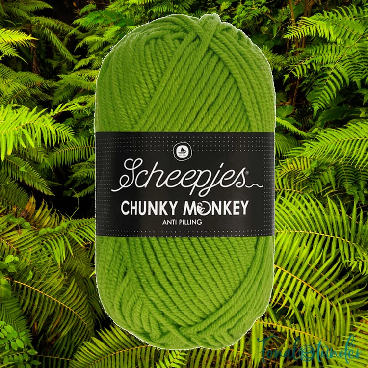 Scheepjes Chunky Monkey 2016 Fern - élénk zöld akril fonal - vivid green acrylic yarn