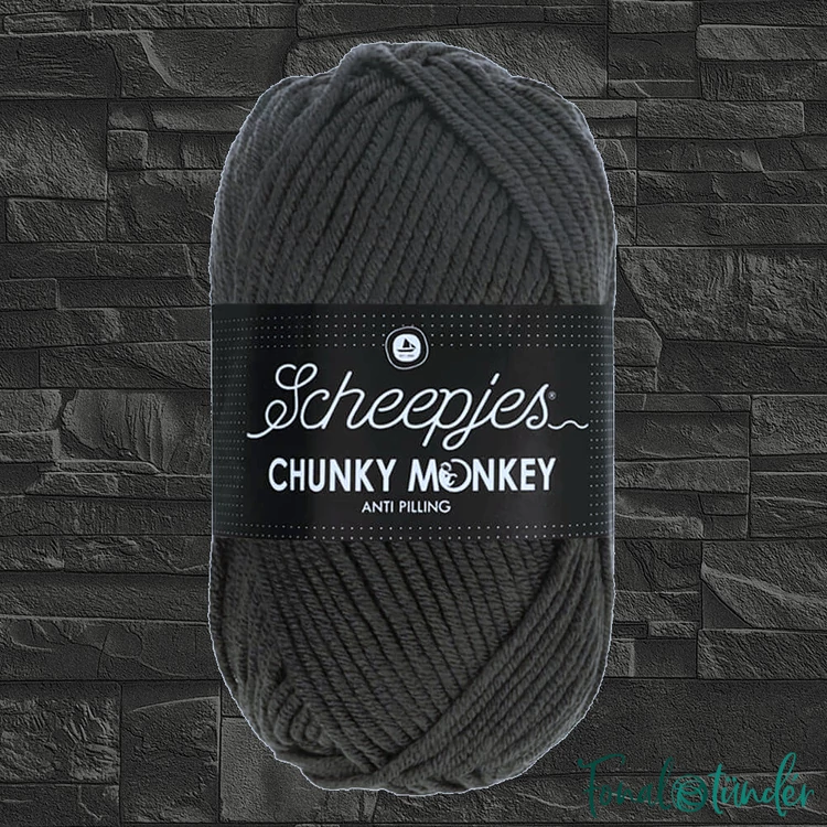 Scheepjes Chunky Monkey 2018 Dark Grey - sötétszürke akril fonal - acrylic yarn - kep2