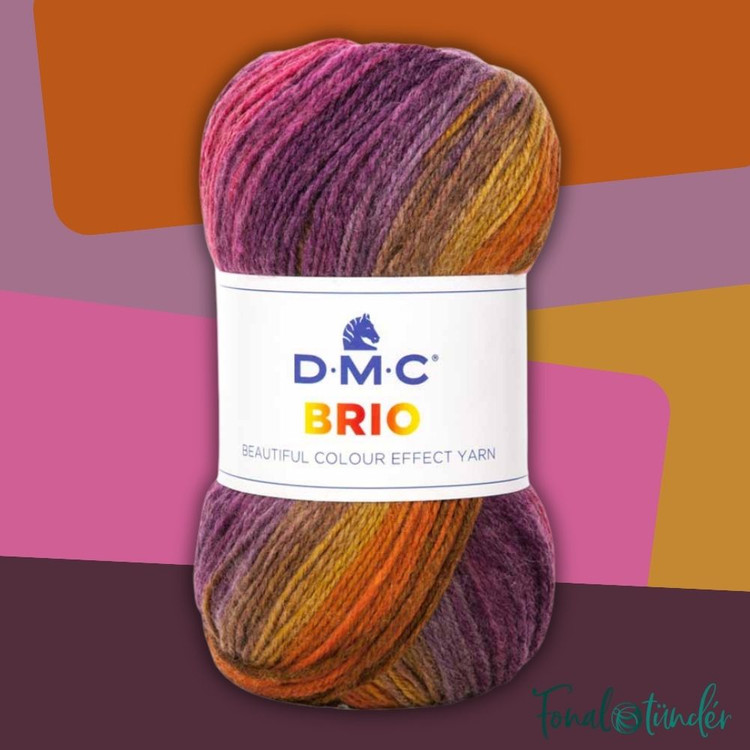 DMC Brio 405 - Narancstól Liláig - színes fonal