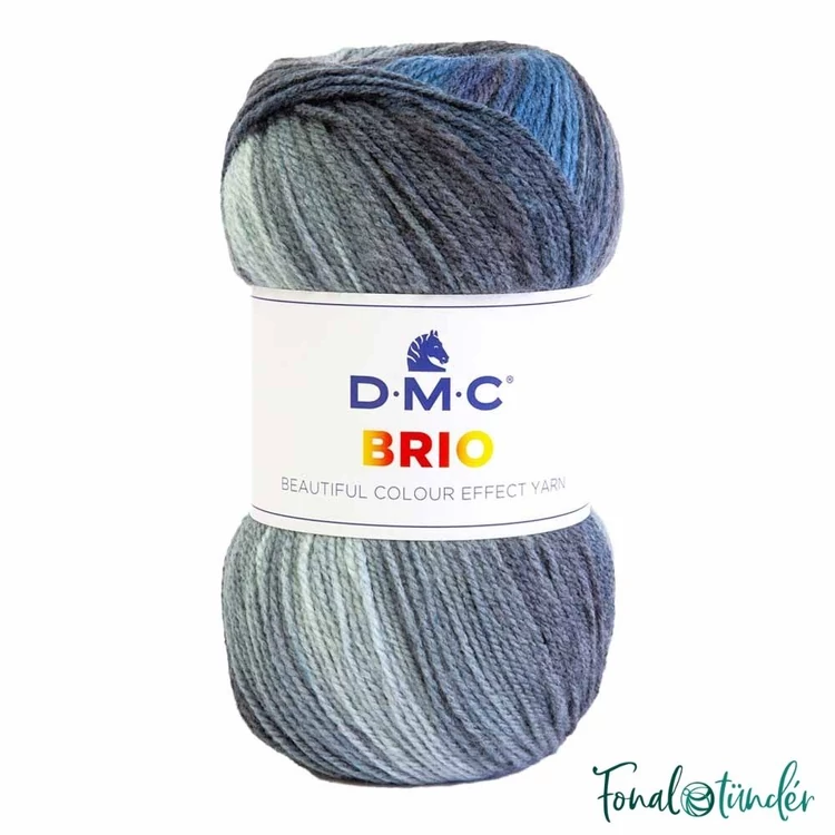 DMC Brio 417 - Kéktől Feketéig - színváltós fonal - color-effect yarn