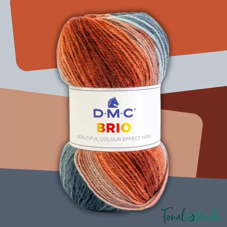 DMC Brio 420 - Kéktől Narancsig - színváltós fonal - color-effect yarn - 02