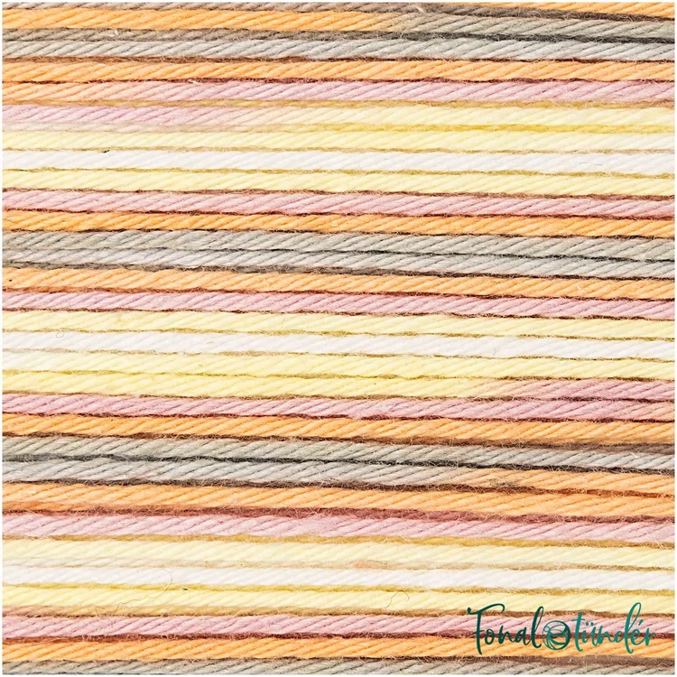 Ricorumi Print 001 Pink-Yellow - rózsaszín-sárga pamut fonal - cotton yarn - 02