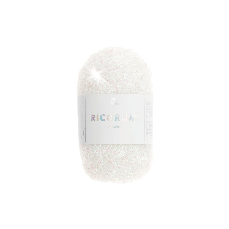 Ricorumi Lamé 003 - White - csillogó fehér fonal Ricorumi Lamé 003 - White - csillogó fehér fonal