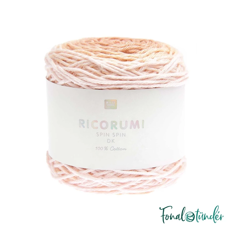Ricorumi Spin Spin 003 Powder - bézs színátmenetes pamut fonal - gradient cotton yarn - 01