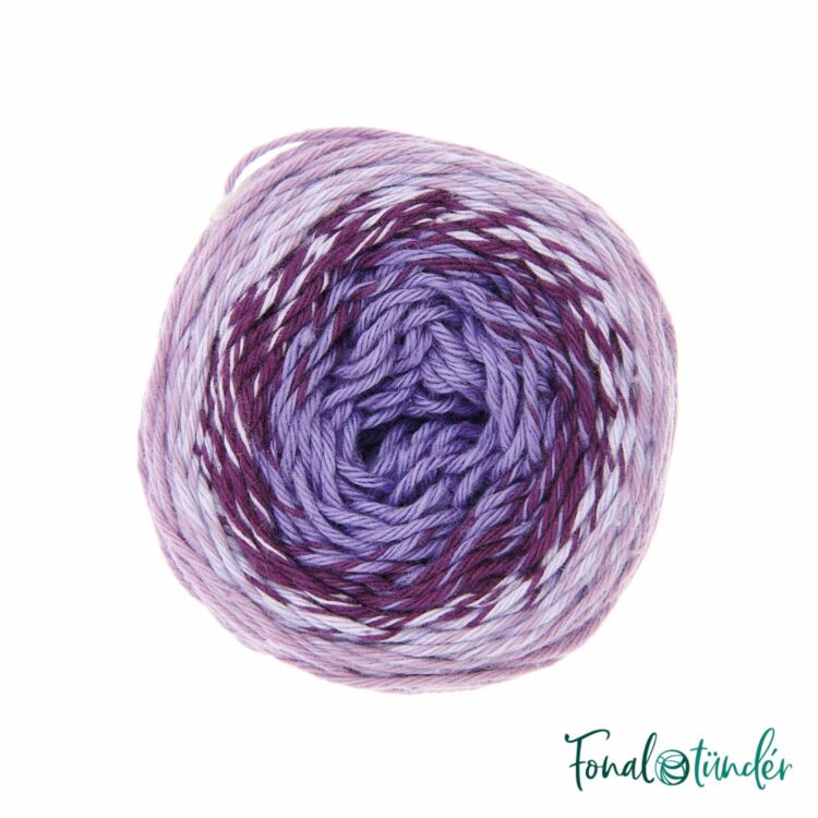 Ricorumi Spin Spin 008 Purple - lila színátmenetes pamut fonal - gradient cotton yarn