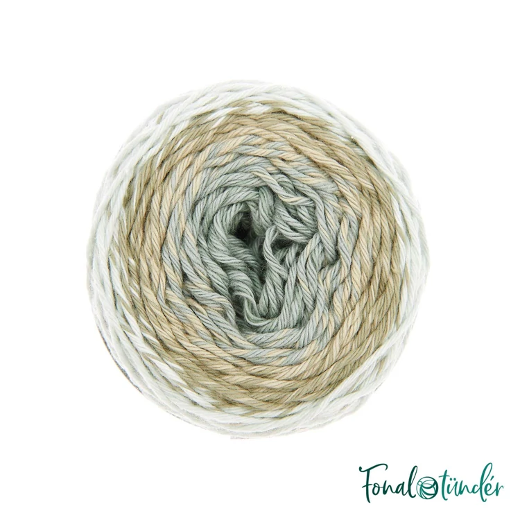 Ricorumi Spin Spin 011 Patina - drapp színátmenetes pamut fonal - gradient cotton yarn