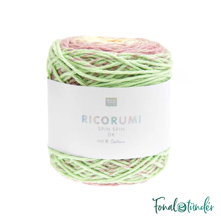 Ricorumi Spin Spin 020 Ice Cream - színátmenetes pamut fonal - gradient cotton yarn - 01