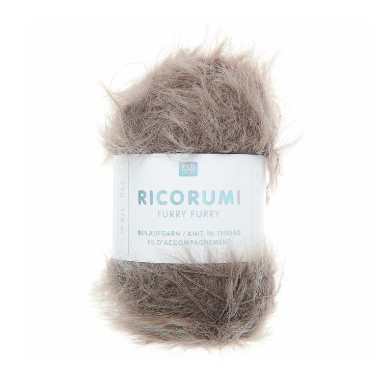 Ricorumi Furry Furry - 009 Wood -barna szőrös fonalszál